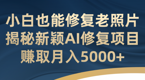 【副业项目7218期】小白也能修复老照片！揭秘新颖AI修复项目-易学副业