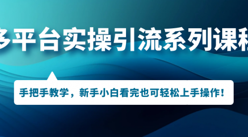 【副业项目7293期】多平台实操引流系列课程，手把手教学，新手小白看完也可轻松上手引流操作！-易学副业