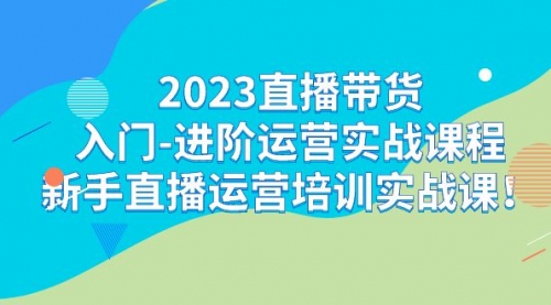 【副业项目7300期】2023直播带货入门-进阶运营实战课程:新手直播运营培训实战课-易学副业