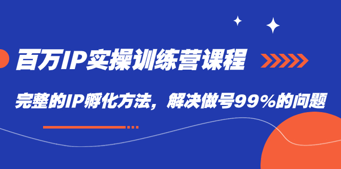 【副业项目7564期】百万IP实战训练营课程，完整的IP孵化方法，解决做号99%的问题-易学副业