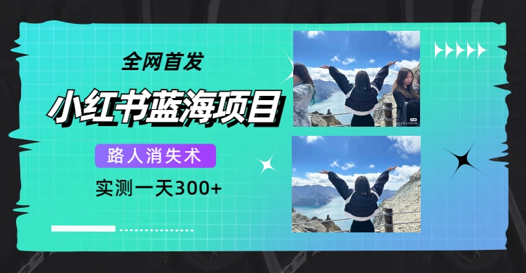 【副业项目7750期】全网首发，小红书蓝海项目，路人消失术，实测一天300+（教程+工具）-易学副业