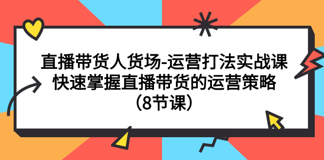 【副业项目7982期】直播带货人货场-运营打法实战课：快速掌握直播带货的运营策略（8节课）-易学副业