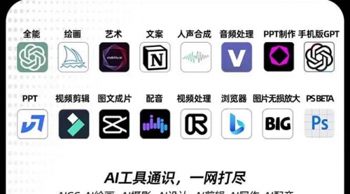 【副业项目7989期】AIGC-全能特训营第3期：一次掌握14大主流AI工具，A1工具通识，一网打尽-易学副业