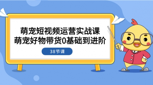 【副业项目8175期】萌宠·短视频运营实战课：萌宠好物带货0基础到进阶（38节课）-易学副业