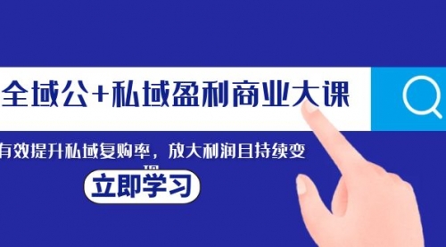【副业项目8291期】全域公+私域盈利商业大课，有效提升私域复购率，放大利润且持续变现-易学副业