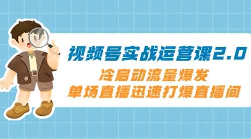 【副业项目8293期】视频号实战运营课2.0，冷启动流量爆发，单场直播迅速打爆直播间-易学副业