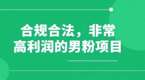 【副业项目8395期】男粉5.0，全新升级思路，一天多1500+-易学副业