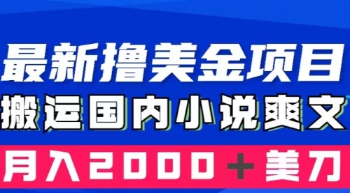 【副业项目8408期】国内小说爽文搬运到国外，复制粘贴一月2000+美金-易学副业
