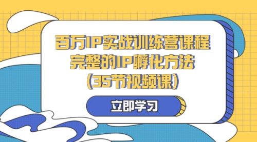 【副业项目8430期】百万IP实战训练营课程，完整的IP孵化方法（35节视频课）-易学副业