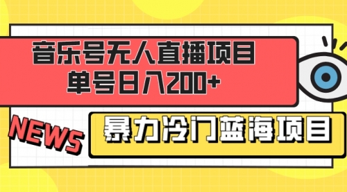 【副业项目8467期】音乐号无人直播项目，单号日入200+-易学副业