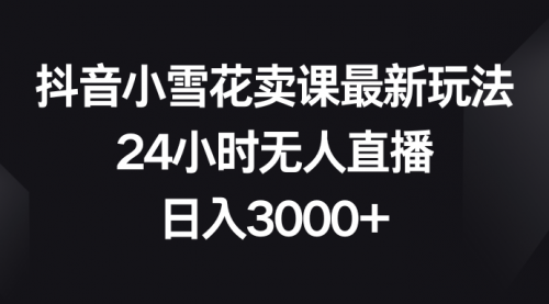 【副业项目8485期】抖音小雪花卖课最新玩法，24小时无人直播-易学副业