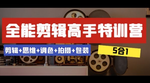 【副业项目8500期】全能剪辑-高手特训营：剪辑+思维+调色+拍摄+包装-易学副业