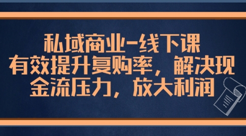 【副业项目8578期】私域商业-线下课，有效提升复购率，解决现金流压力，放大利润-易学副业