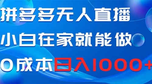 【副业项目8603期】拼多多无人直播，小白在家就能做，0成本日入1000+-易学副业