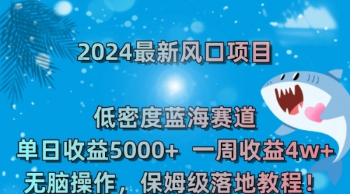【副业8681期】2024最新风口项目 低密度蓝海赛道，日收益5000+周收益4w+ 无脑操作-易学副业