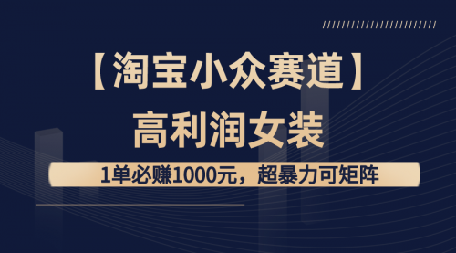 【副业8721期】【淘宝小众赛道】高利润女装：1单必赚1000元-易学副业