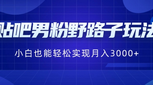 【副业8793期】贴吧男粉野路子玩法，小白也能轻松实现月入3000+-易学副业
