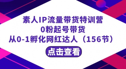 【副业8847期】繁星·计划素人IP流量带货特训营：0粉起号带货 从0-1孵化网红达人（156节）-易学副业