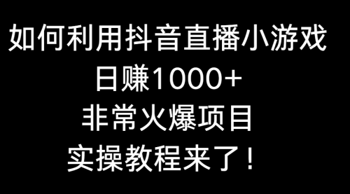 【副业8921期】如何利用抖音直播小游戏日赚1000+，非常火爆项目，实操教程来了！-易学副业