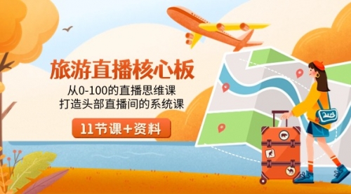 【副业9030期】旅游-直播核心板，从0-100的直播思维课，打造头部直播间的系统课-易学副业