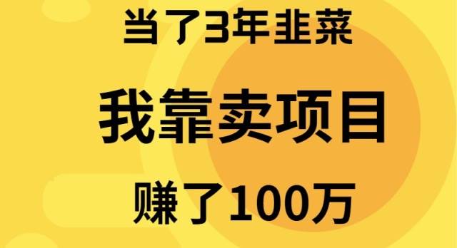 当了3年韭菜,我靠卖项目赚了100万插图 当了3年韭菜,我靠卖项目赚了100万插图