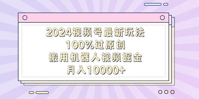 2024视频号最新玩法，100%过原创，搬用机器人视频掘金，月入10000+-易学副业