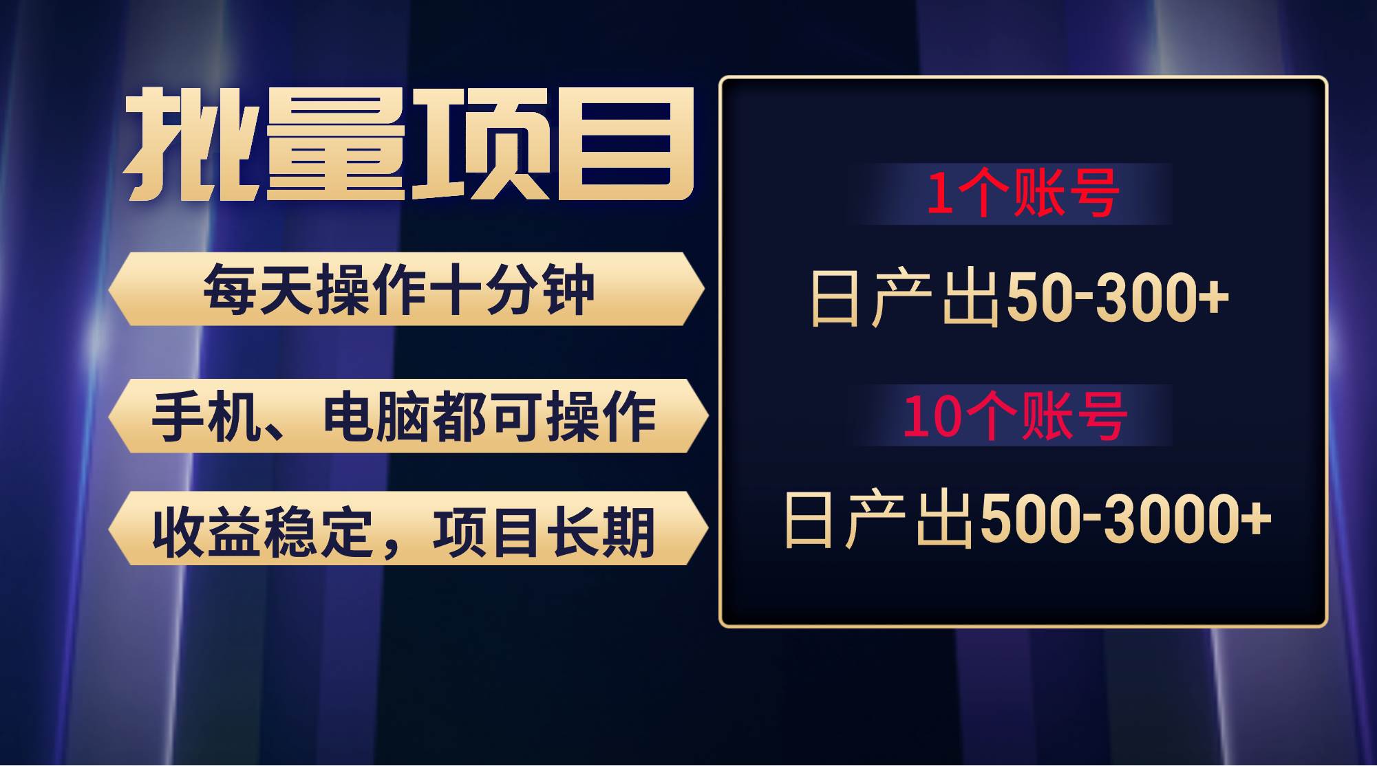 红利项目稳定月入过万，无脑操作好上手，轻松日入300+-易学副业