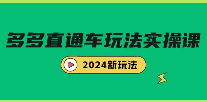 多多直通车玩法实战课，2024新玩法（7节课）-易学副业