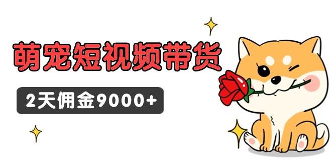 东哲日记·萌宠短视频带货，2天佣金9000+-易学副业