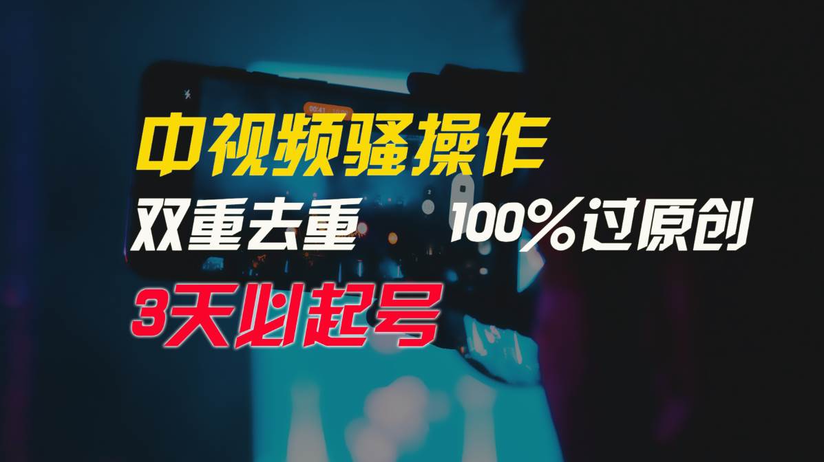 中视频骚操作，双重去重100%过原创，3天比必起号，简单无脑，月入3W+-易学副业