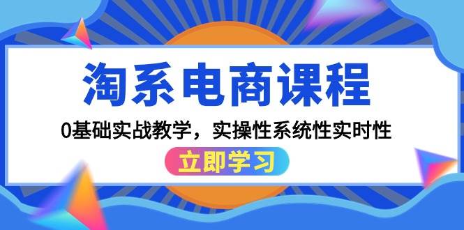 淘系电商课程，0基础实战教学，实操性系统性实时性（15节课）-易学副业