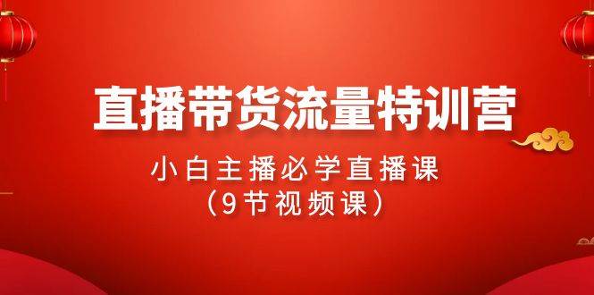 2024直播带货流量特训营，小白主播必学直播课（9节视频课）-易学副业