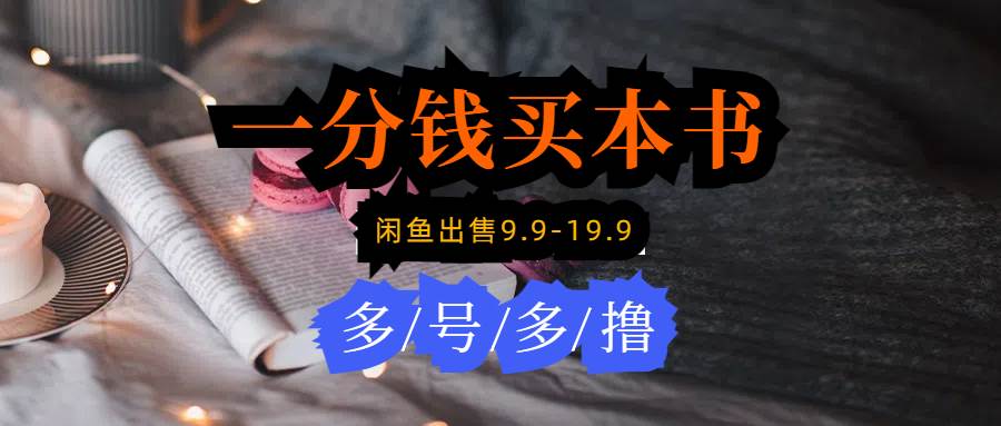 每天花1分钱买一本书，闲鱼出售9.9-19.9不等，多账号多撸 新手小白均可操作-易学副业