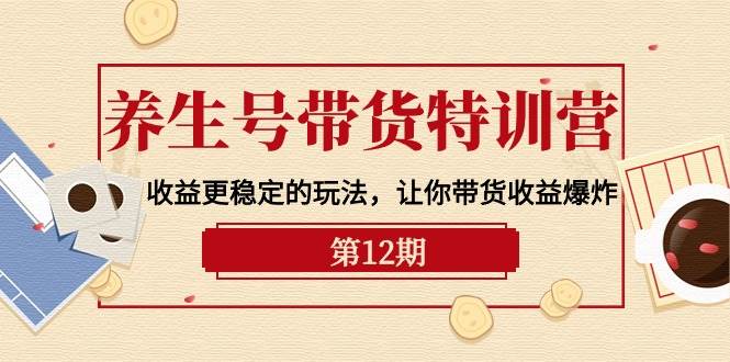 养生号带货特训营【12期】收益更稳定的玩法，让你带货收益爆炸-9节直播课-易学副业