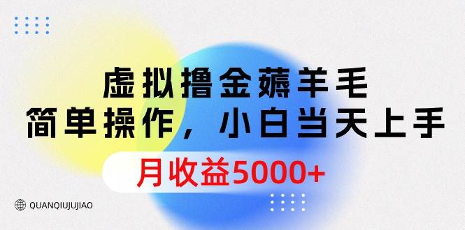 虚拟撸金薅羊毛，简单操作，小白当天上手，月收益5000+-易学副业