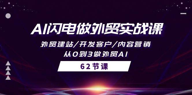 AI闪电做外贸实战课，外贸建站/开发客户/内容营销/从0到3做外贸AI-62节-易学副业
