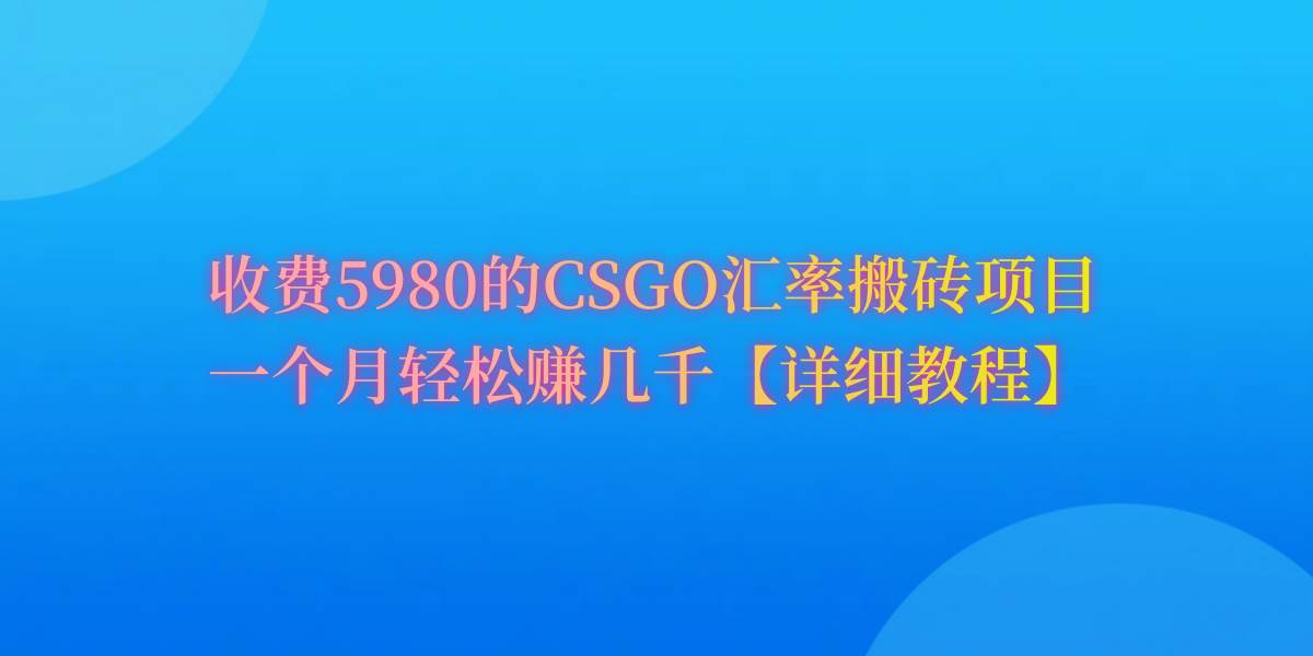 CSGO装备搬砖，月综合收益率高达60%，你也可以！-易学副业