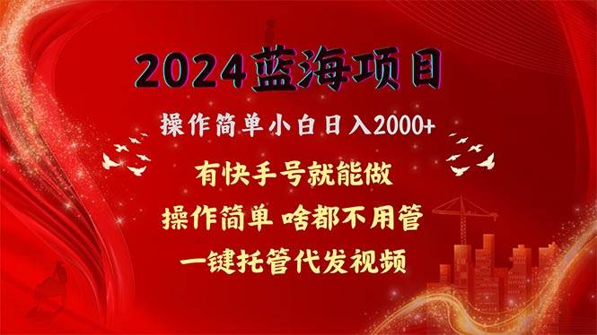 2024蓝海项目，网盘拉新，操作简单小白日入2000+，一键托管代发视频，…-易学副业