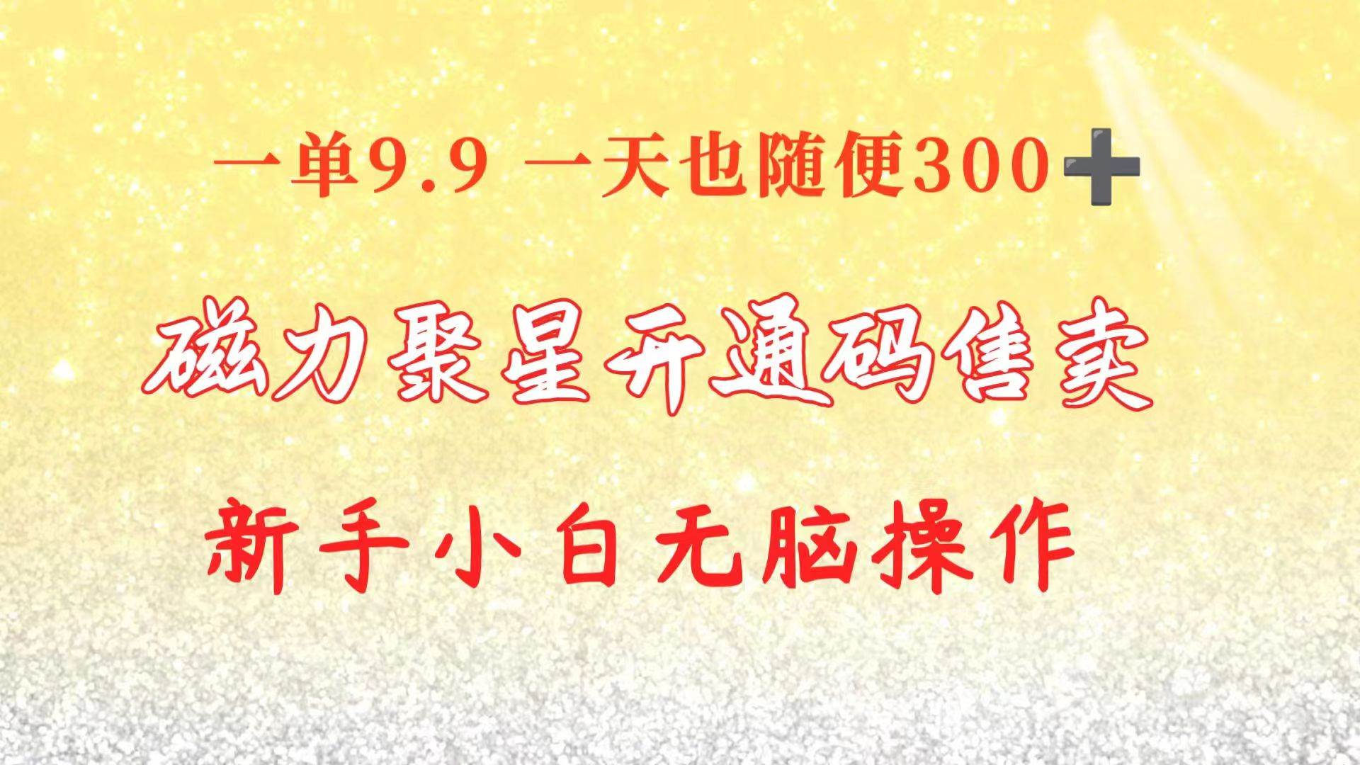 快手磁力聚星码信息差 售卖  一单卖9.9  一天也轻松300+ 新手小白无脑操作-易学副业
