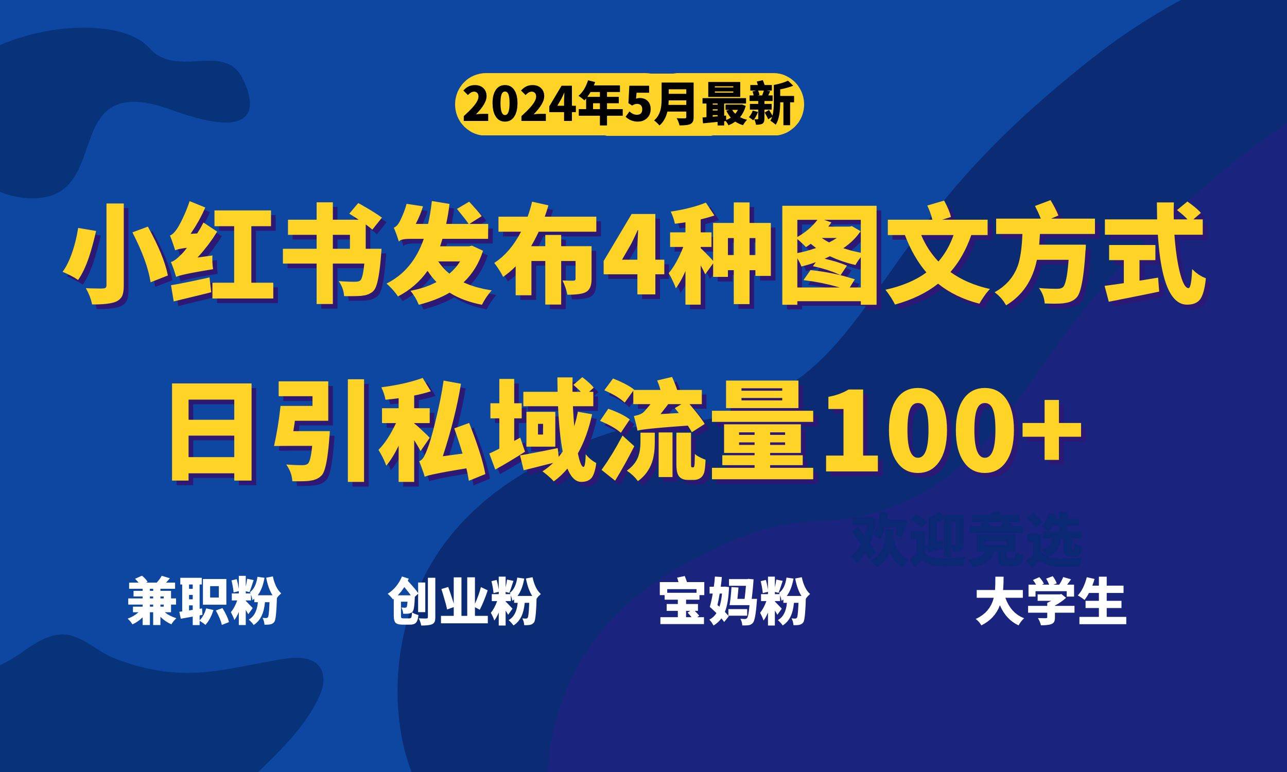 最新小红书发布这四种图文，日引私域流量100+不成问题，-易学副业
