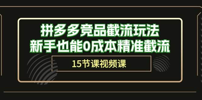 拼多多竞品截流玩法，新手也能0成本精准截流（15节课）-易学副业