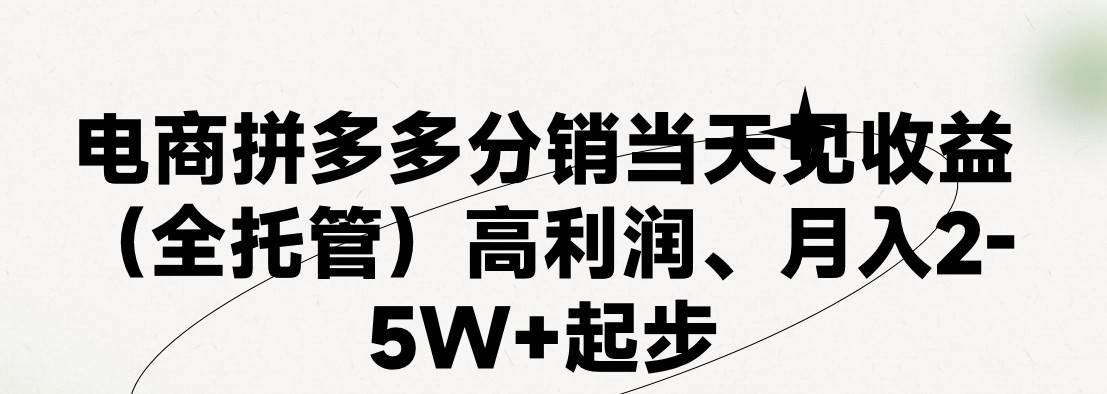 最新拼多多模式日入4K+两天销量过百单，无学费、 老运营代操作、小白福…-易学副业