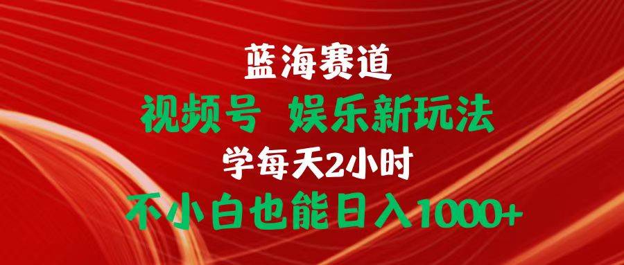 蓝海赛道视频号 娱乐新玩法每天2小时小白也能日入1000+-易学副业
