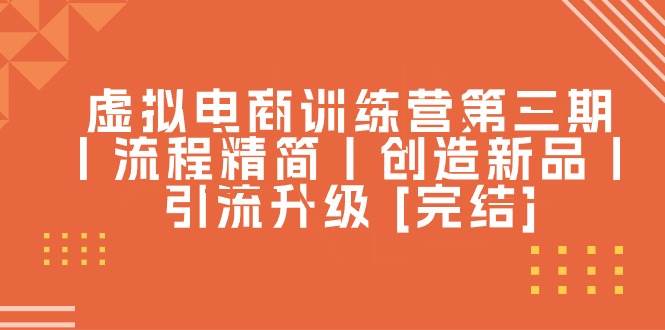 虚拟电商训练营第三期丨流程精简丨创造新品丨引流升级 [完结]-易学副业