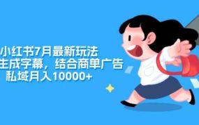 小红书7月最新玩法,一鍵生成字幕,结合商单广告,私域月入10000+-易学副业