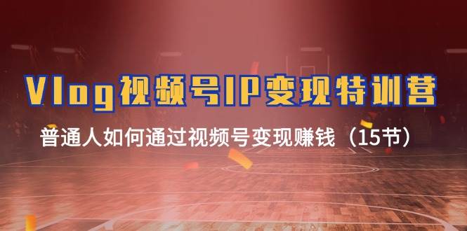 Vlog 视频号IP变现特训营，普通人如何通过视频号变现赚钱（15节）-易学副业