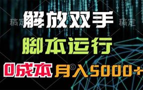 解放双手,脚本运行,0成本月入5000+-易学副业