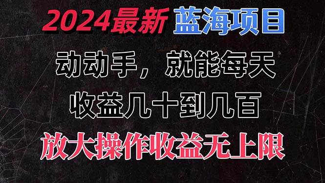 有手就行的2024全新蓝海项目，每天1小时收益几十到几百，可放大操作收…-易学副业
