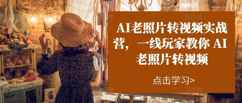 AI老照片转视频实操训练营，一线玩家教你AI老照片转视频-易学副业