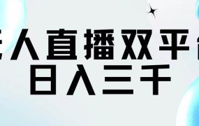 无人直播双平台,日入三千-易学副业